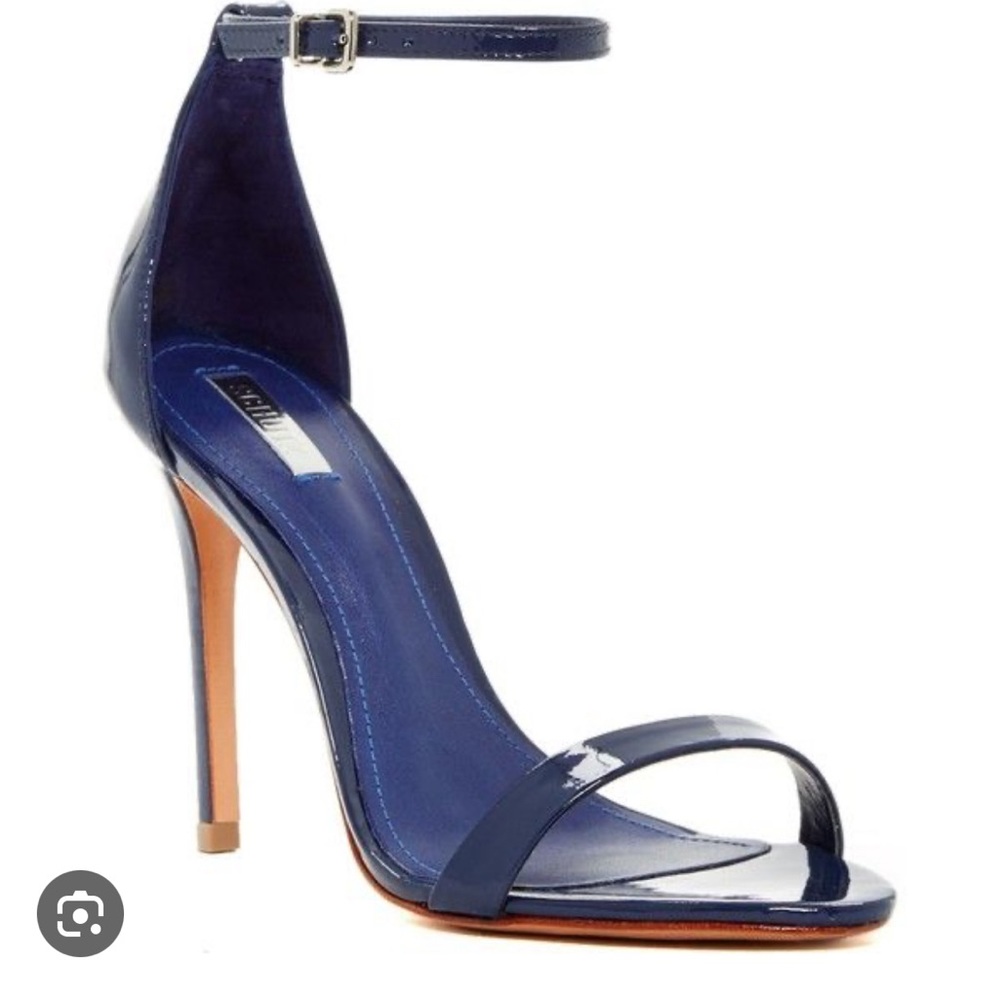 Schutz Cadey Lee navy blue suede sandal